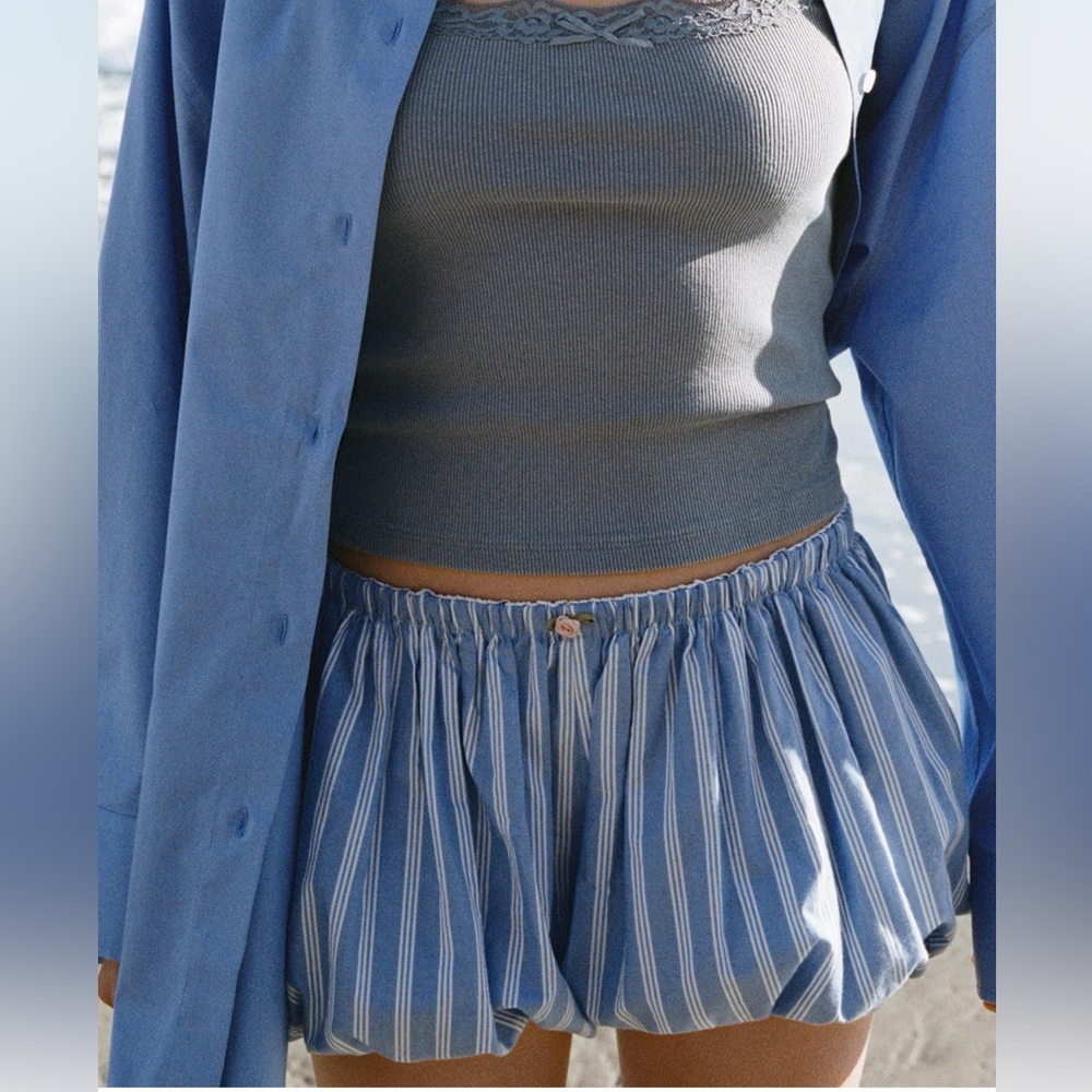 Zara striped mini bubble shorts